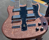 Bell & Hern Customs 6/12 Double Neck 2024 Champagne Super Nova Sparkle Seymour Duncan's  Kluson's