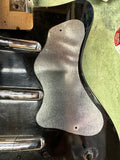 1957 Danelectro U3 Black & Chrome Foil U3 Slanted Pickups Galvanized Pickguard Underlay w/ Super Rare Tweed-Like Case