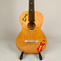 "SOLD" 1920's-30's Oahu Hawaiian Square Neck Slide Parlor Acoustic Guitar Cleveland Made w/Girlies