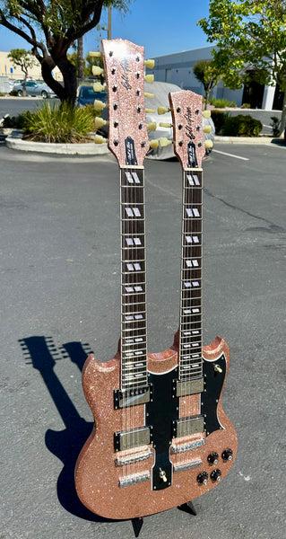 Bell & Hern Customs 6/12 Double Neck 2024 Champagne Super Nova Sparkle Seymour Duncan's  Kluson's